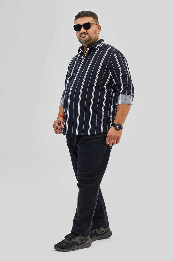 Black Stripes Plus Size Shirt