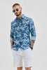 Blue Tie-Dye Slim Fit Shirt