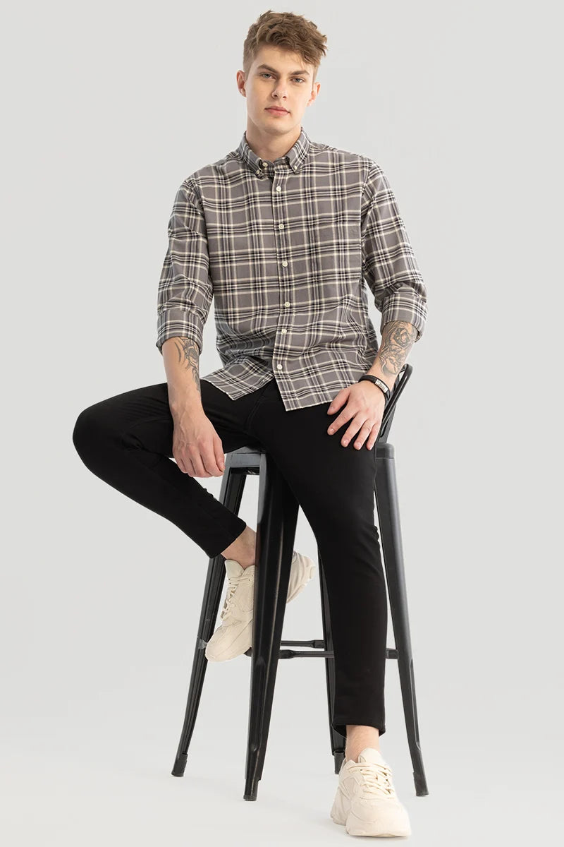 Grey Checks Oxford Shirt