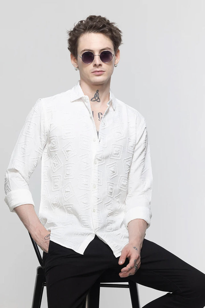 TextuRiche Square White Shirt