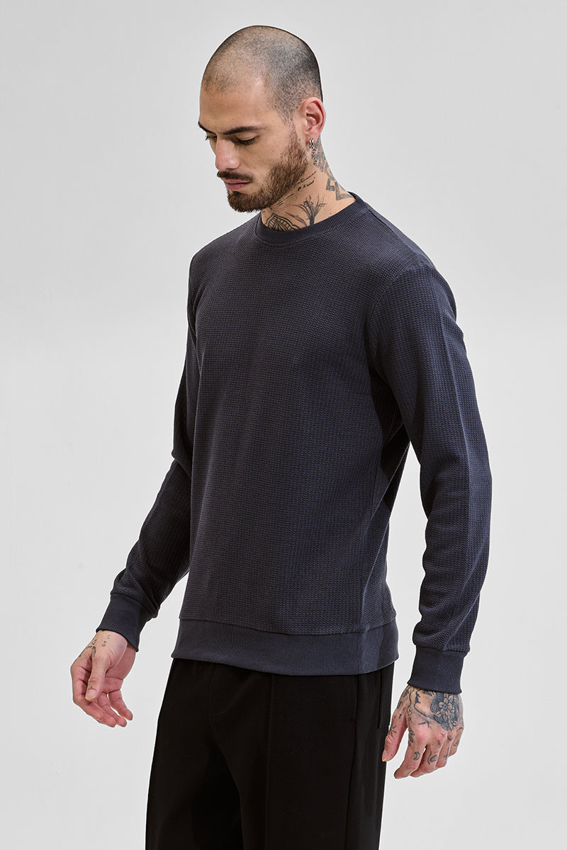 Charcoal Grey Textured Sweatshirt