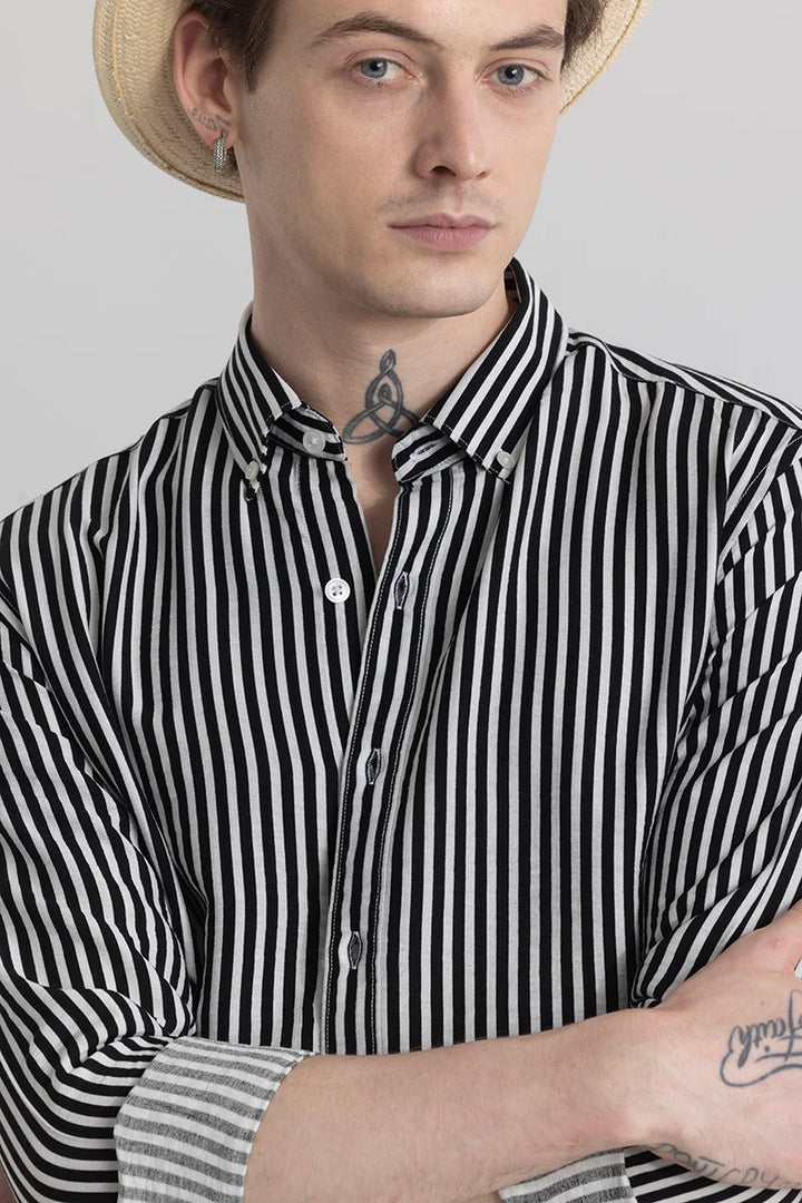 Stripehaven Black Striped Shirt