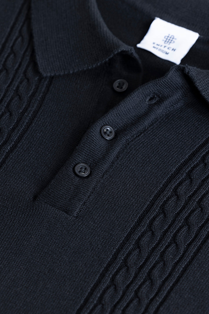 Infiniteknit Black Polo T-Shirt