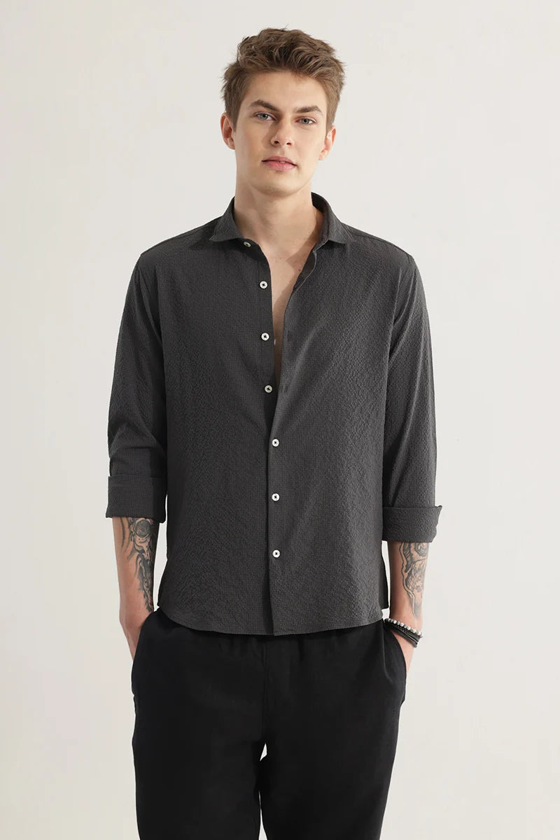 FlexiGarb Textured Grey Shirt