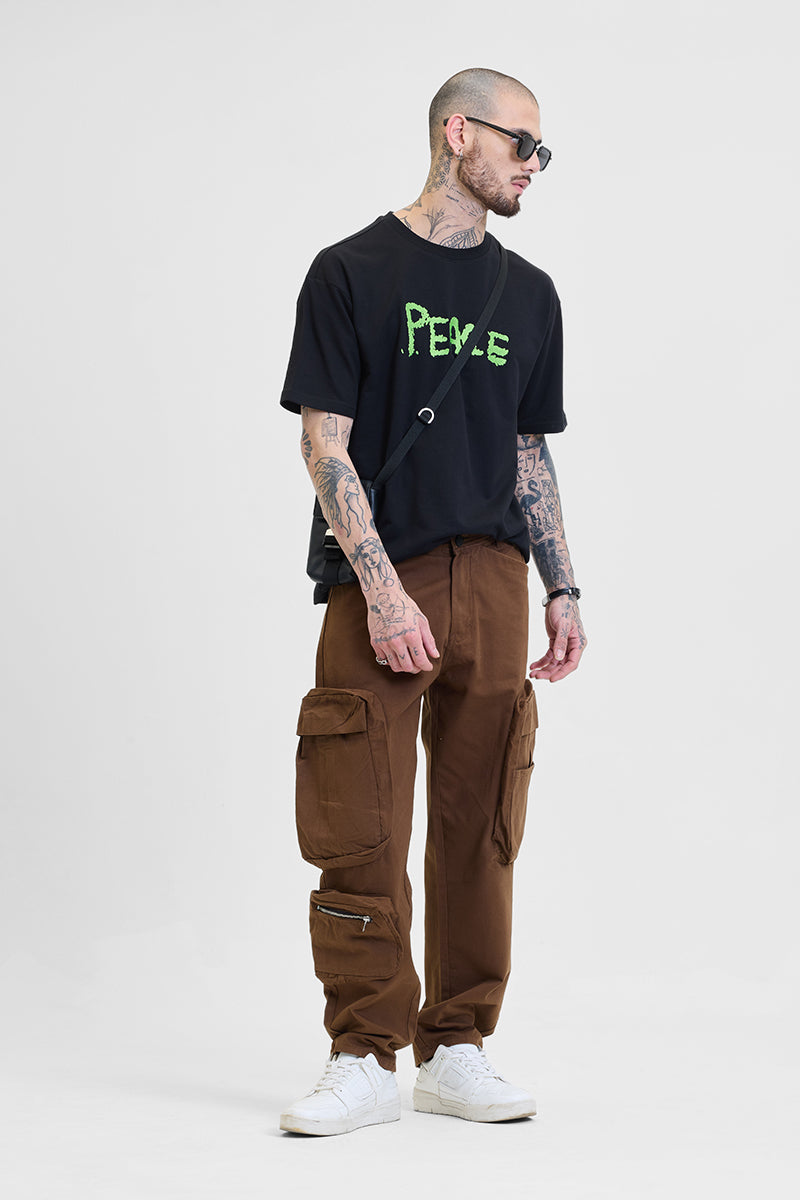 Peace Black Oversized T-Shirt