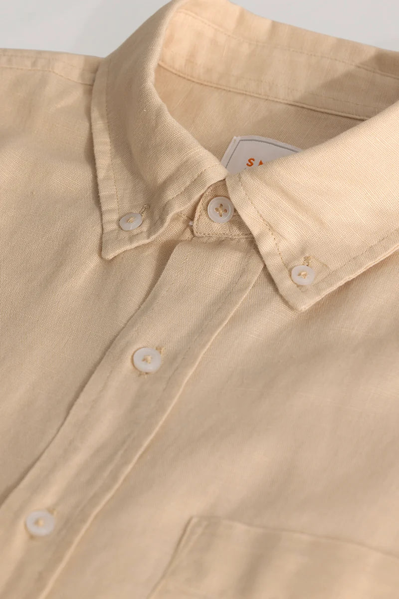 Beige Linen Blend Shirt