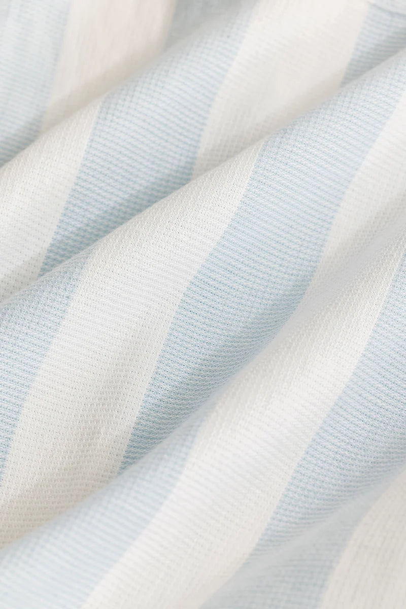 Pulse Light Blue Stripes Linen Shirt