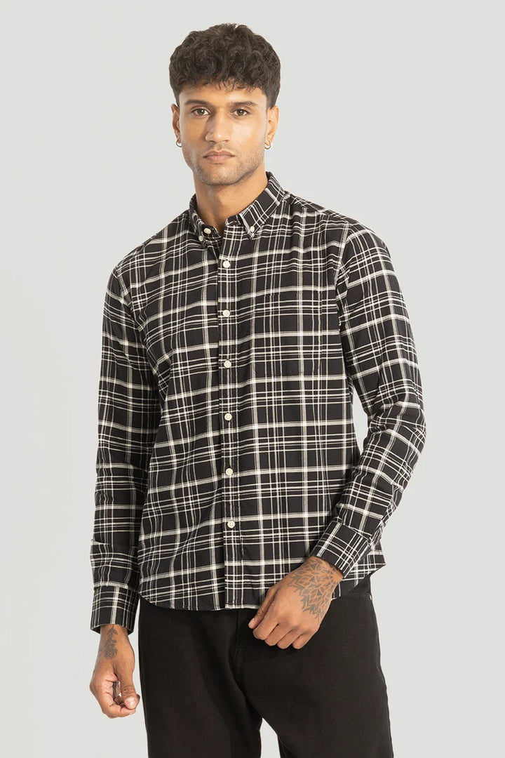 Black Checks Oxford Shirt