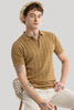 Fresco Brown Knitted Polo T-Shirt