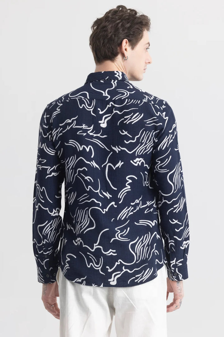 Geoshard Abstract Navy Shirt