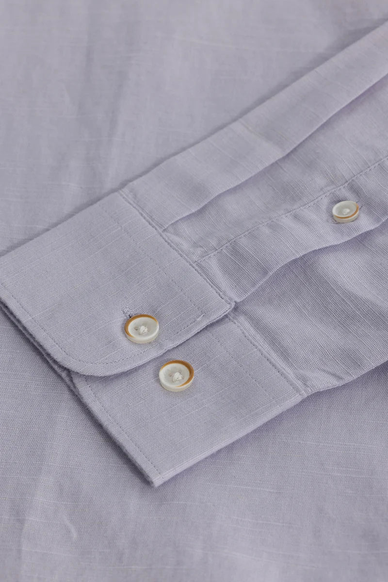 Lavender Plain Linen Blend Shirt