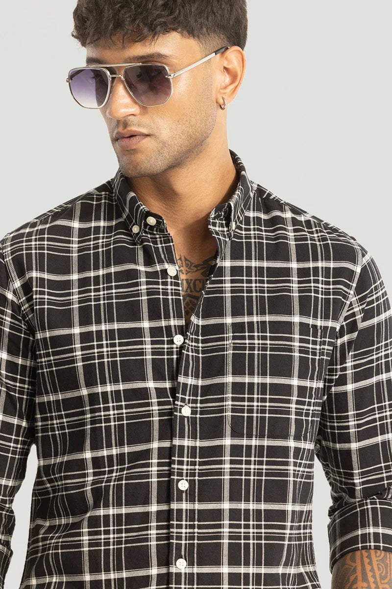 Black Checks Oxford Shirt