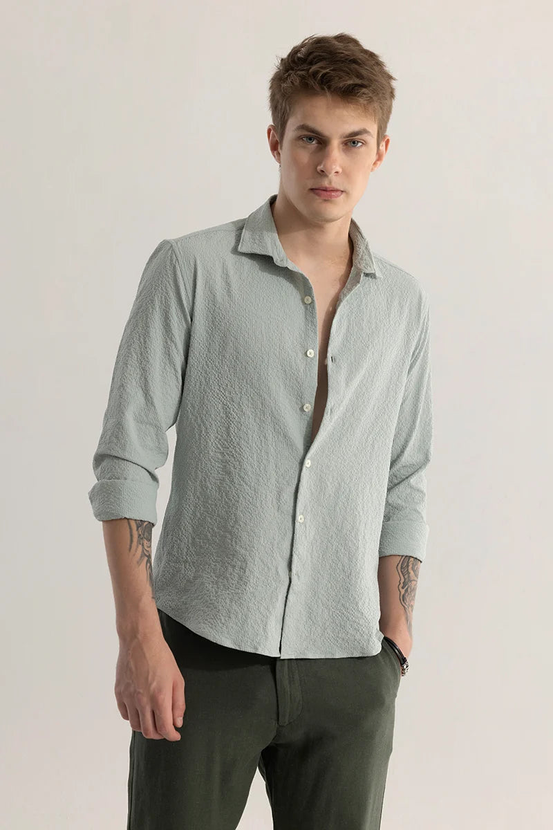 FlexiGarb Textured Light Green Shirt