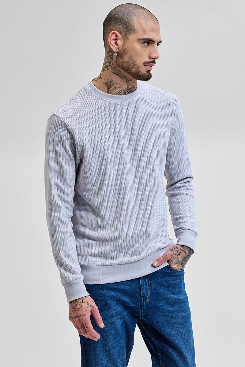 Light Grey Textured Sweatshirt