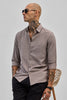 Light Brown Slim Fit Linen Shirt