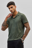 Olive Textured Cuban T-Shirt