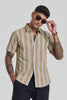 Beige Stripes Linen Shirt