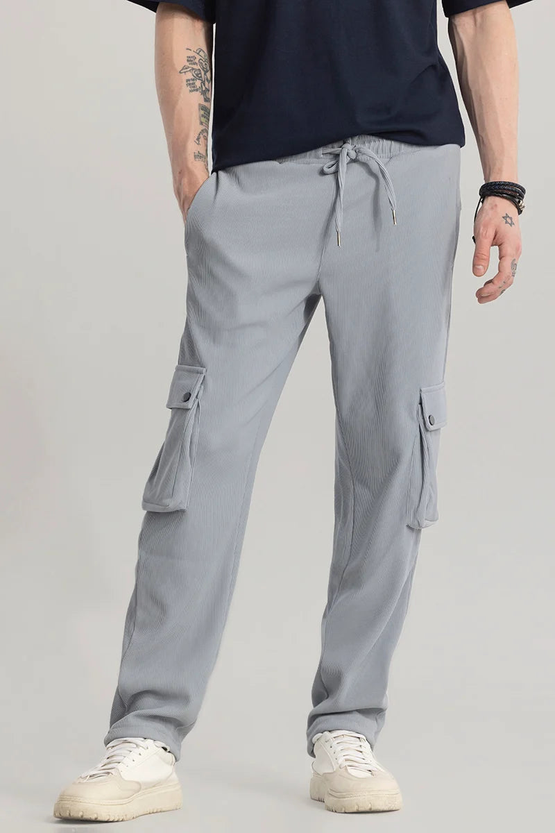 Pockethrive Grey Corduroy Cargo Pant