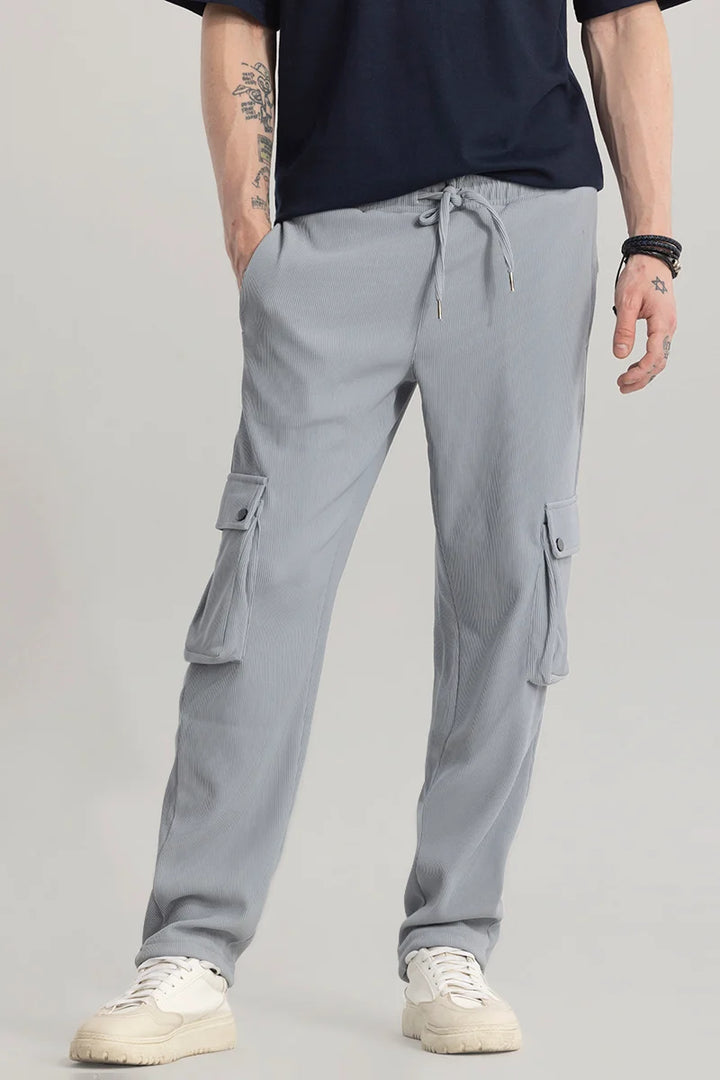 Pockethrive Grey Corduroy Cargo Pant