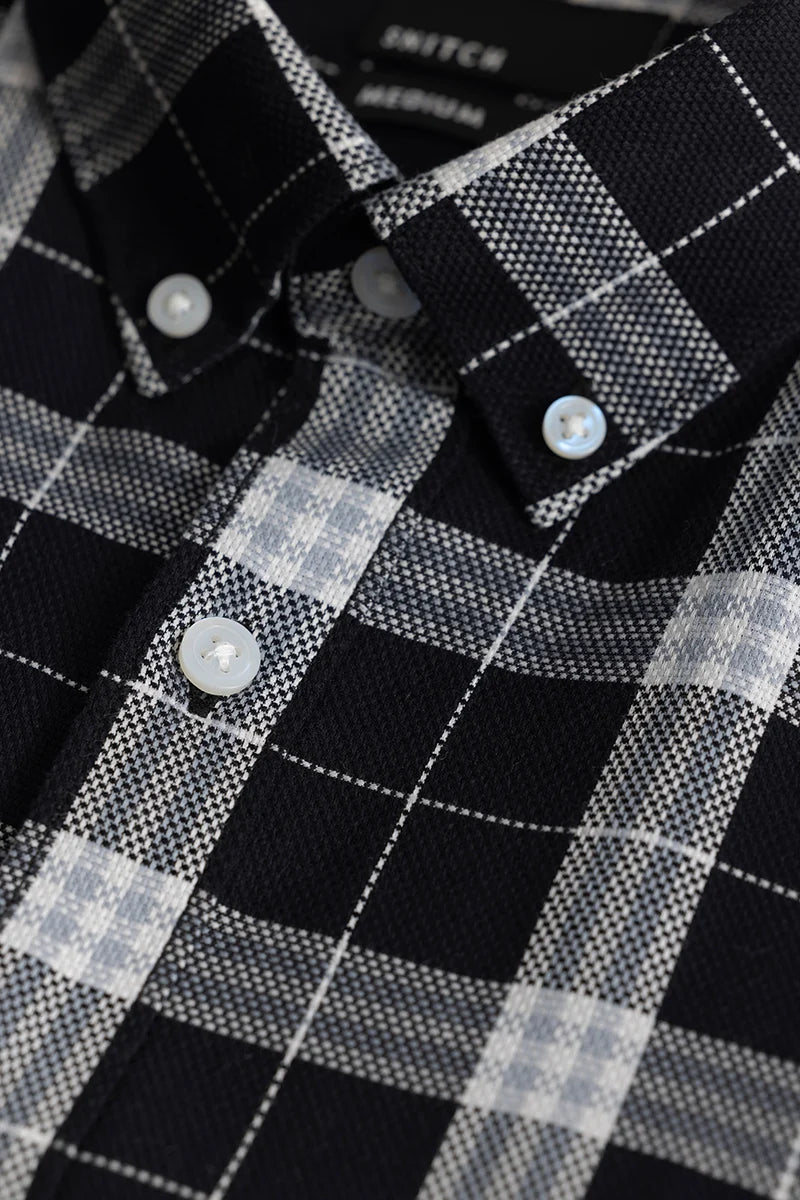 Fleur Black Checks Shirts