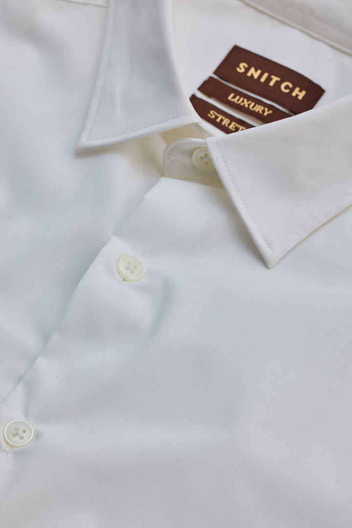 White Slim Fit Stretch Shirt