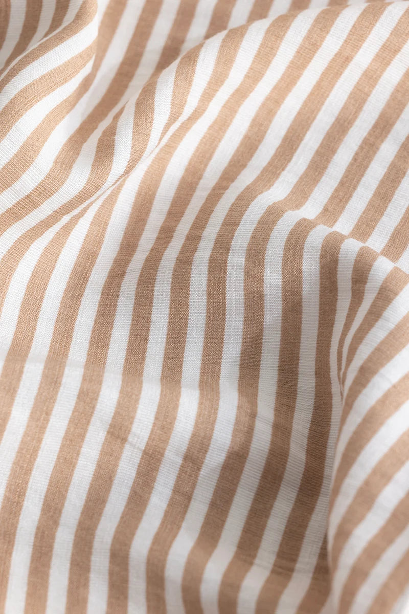 Stripehaven Beige Striped Shirt