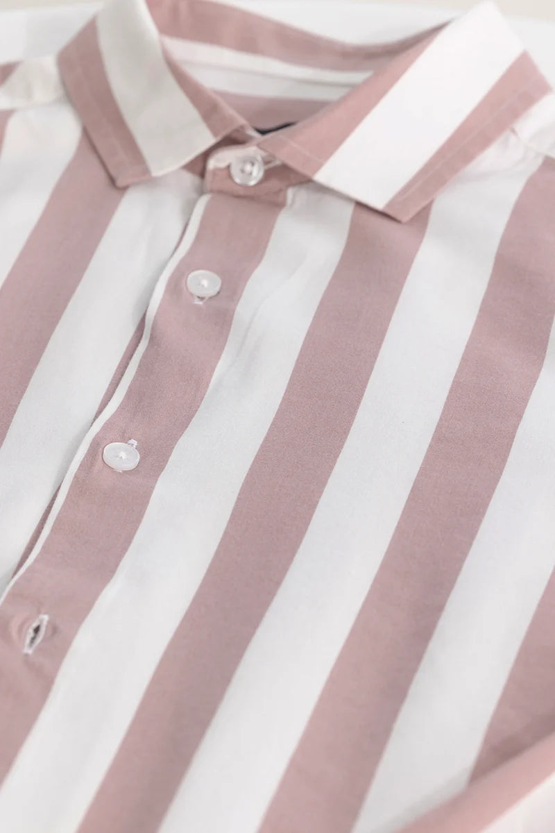 Mauve Slim Fit Stripes Shirt