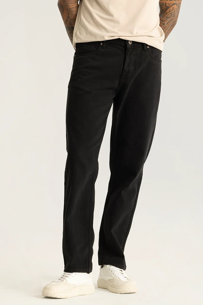 Black Relaxed Fit Jeans