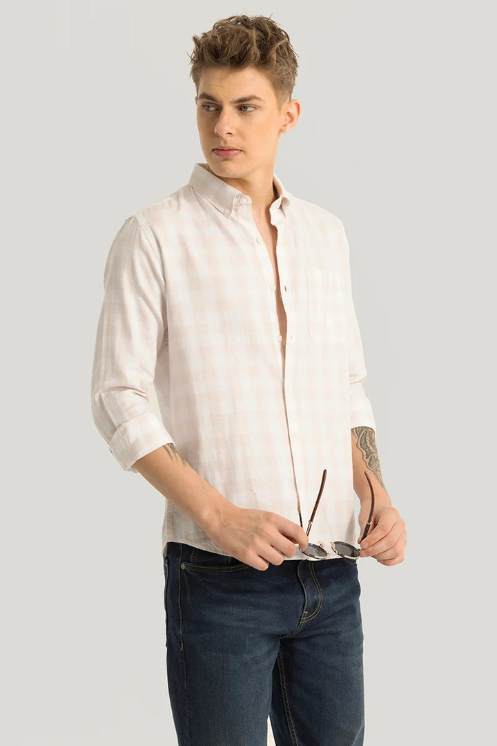 Nicolas Beige Checks Shirt