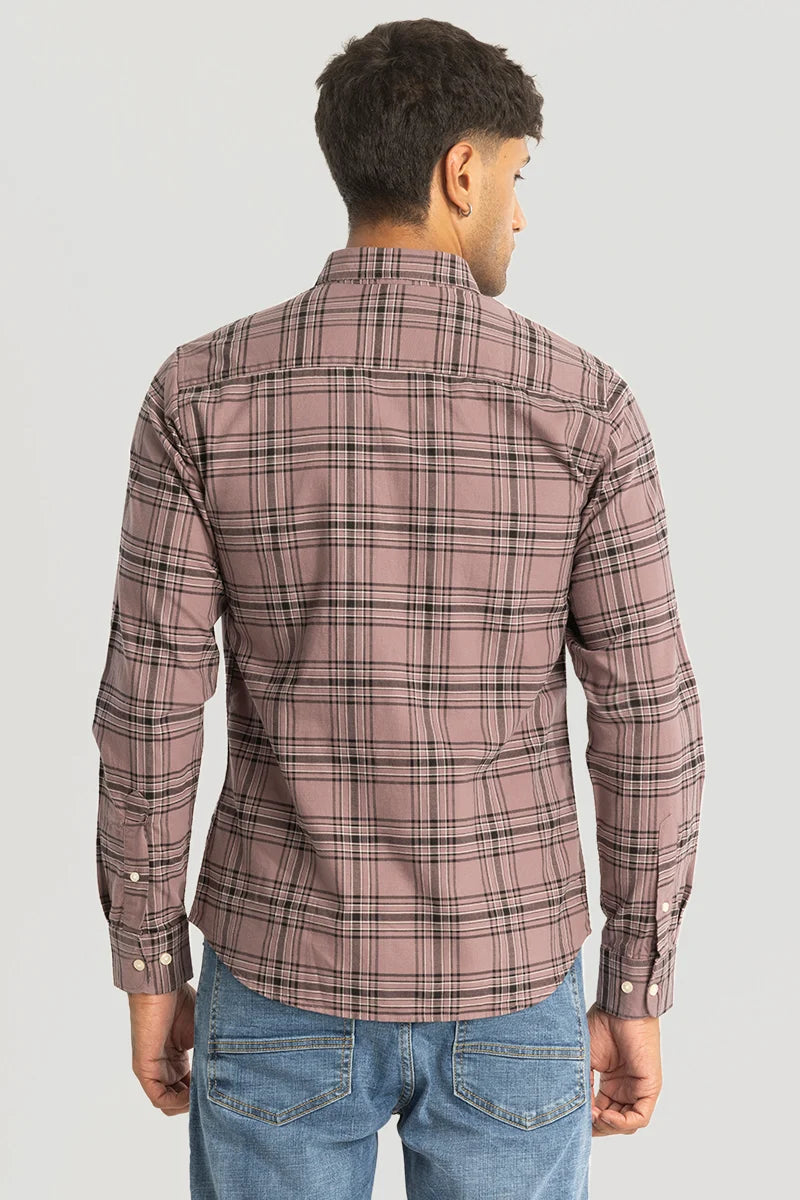 Mauve Checks Oxford Shirt