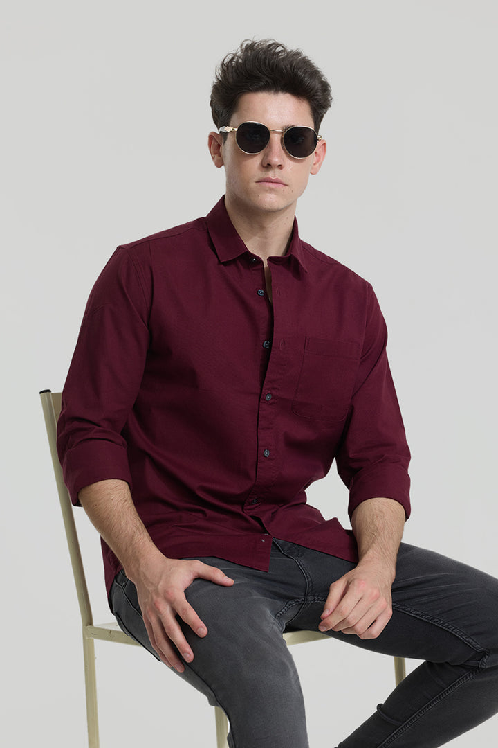 Maroon Slim Fit Shirt