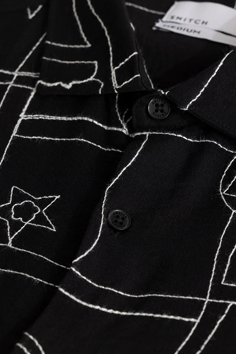 Celestitch Black Embroidered Shirt