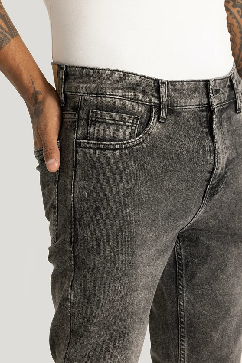 Nexus Grey Plain Slim Fit Jeans