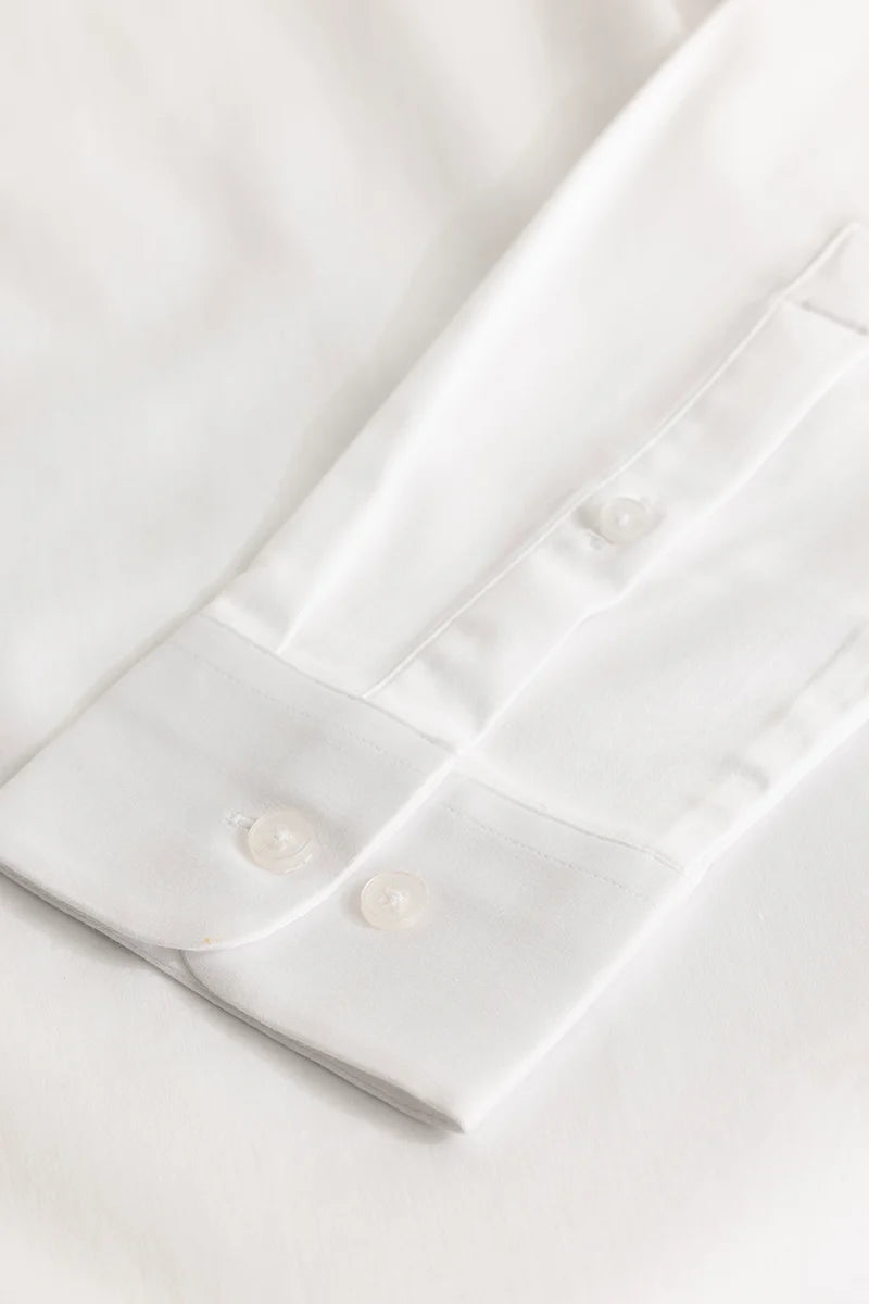 White Concealed Placket Shirt