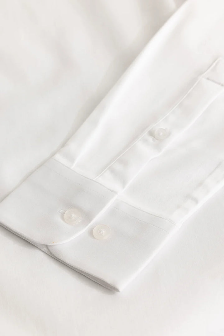 White Concealed Placket Shirt