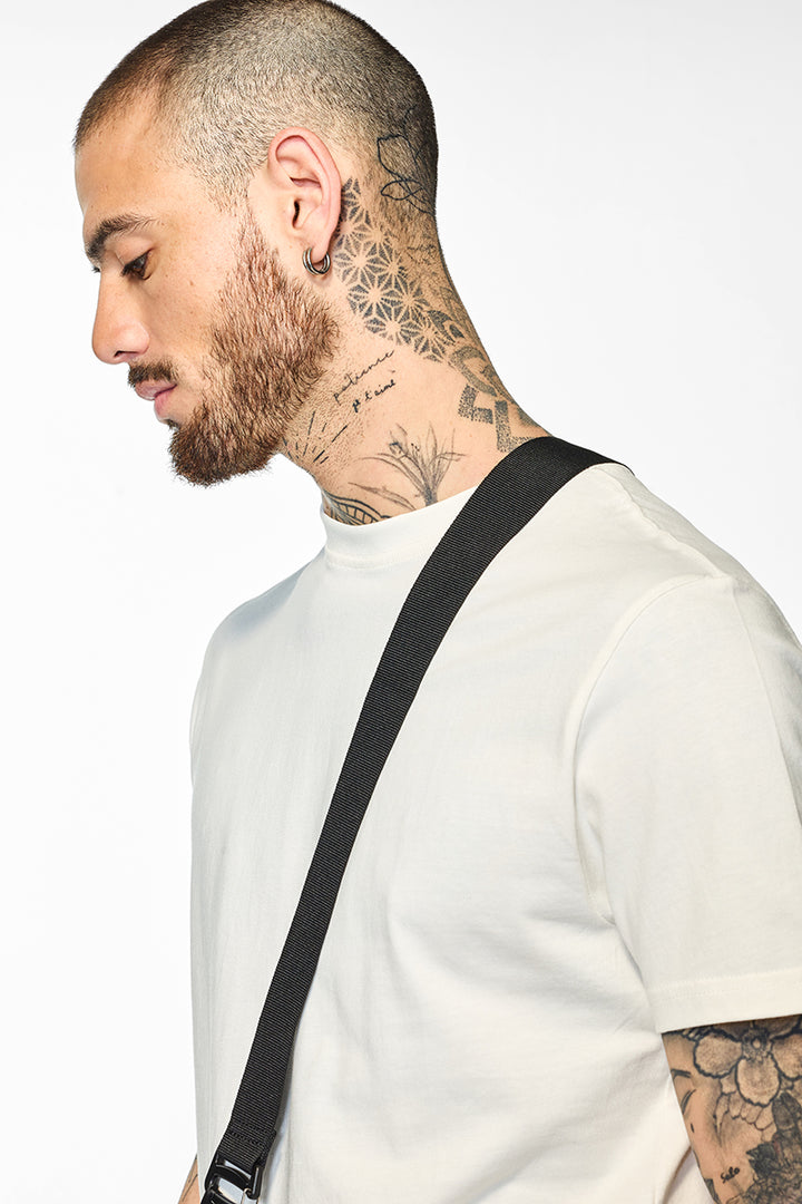 Core Lab Off White Solid Slim Fit T-Shirt