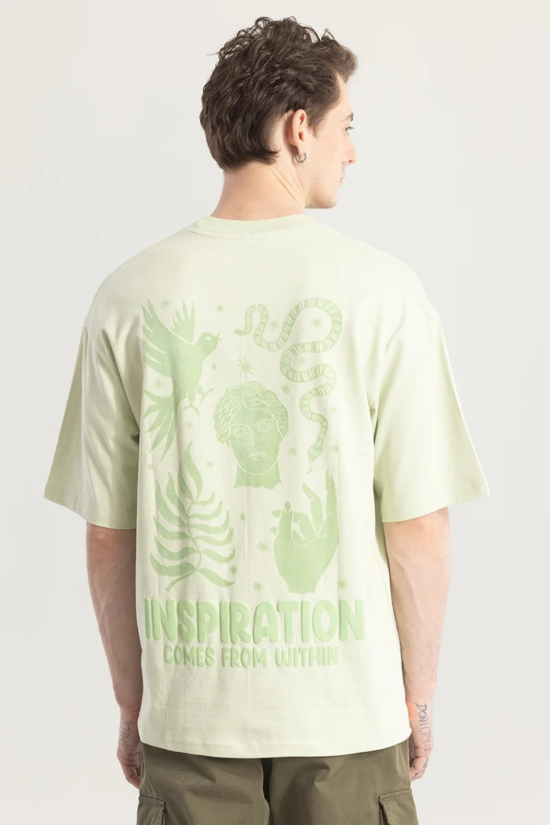 Inspiration Comes Green Oversized T-shirt