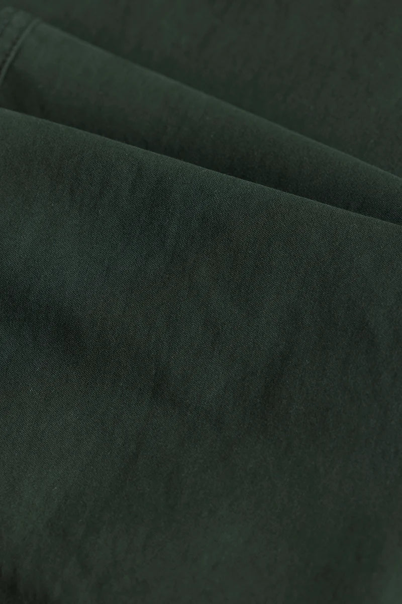 Seemly Dark Green Plain Regular Fit Plus Size Chinos