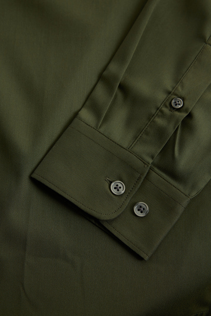 Dark Green Slim Fit Stretch Shirt