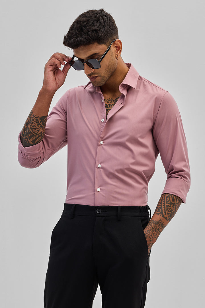 Light Pink Slim Fit Stretch Shirt