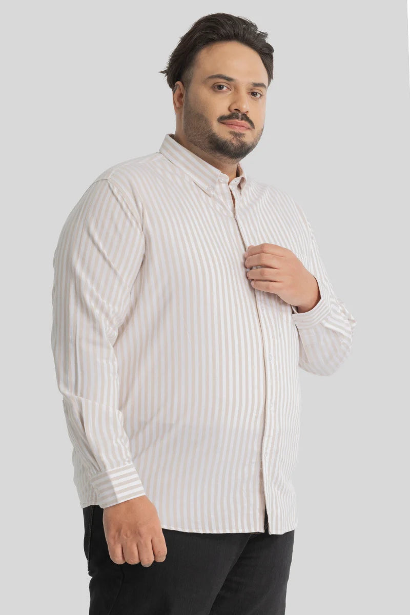 Fortunato Peach Stripes Plus Size Shirt