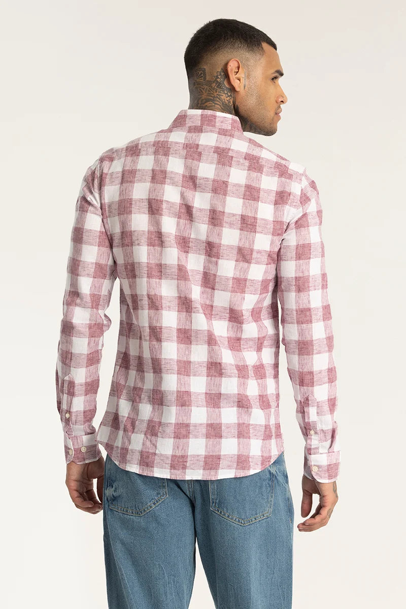 Mauve Checks Linen shirt