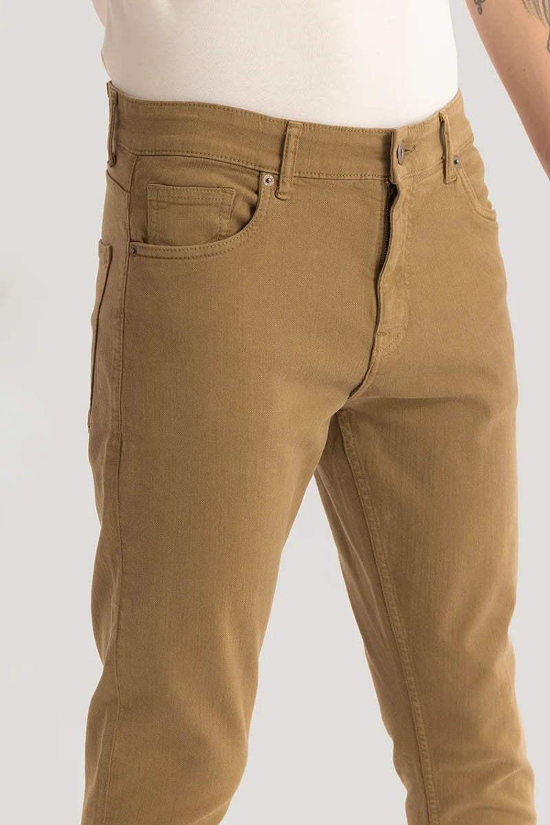 Quantum Khaki Plain Skinny Fit Jeans