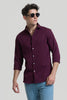 Burgundy Stripes Slim Fit Shirt