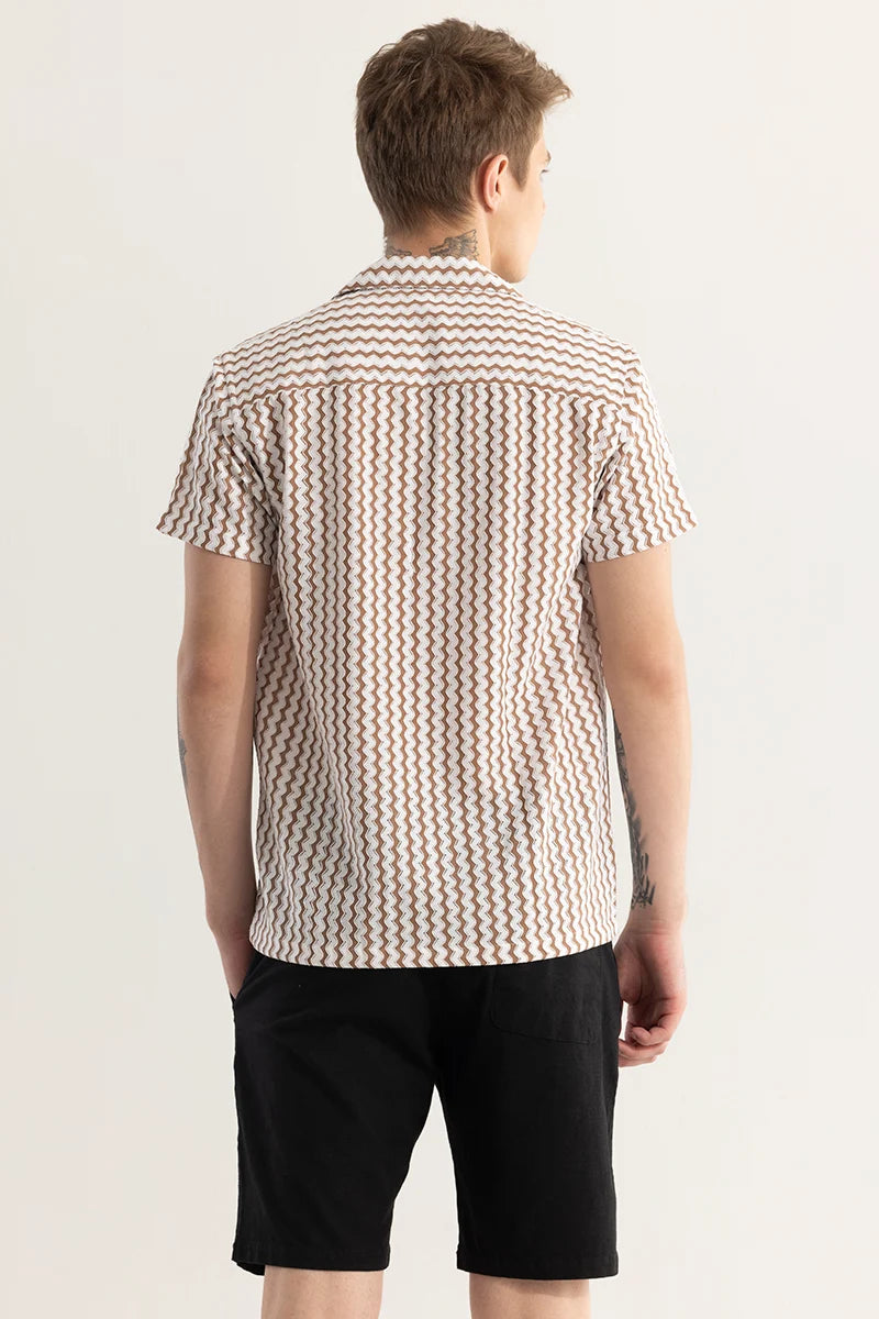 Zigovenue Brown Stripe Shirt