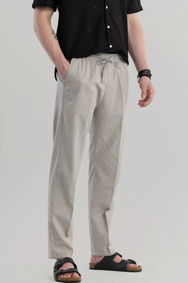 Wafty Grey Linen Trousers