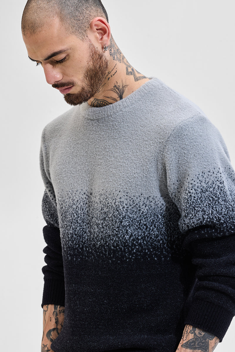 Grey Ombre Light Weight  Sweater