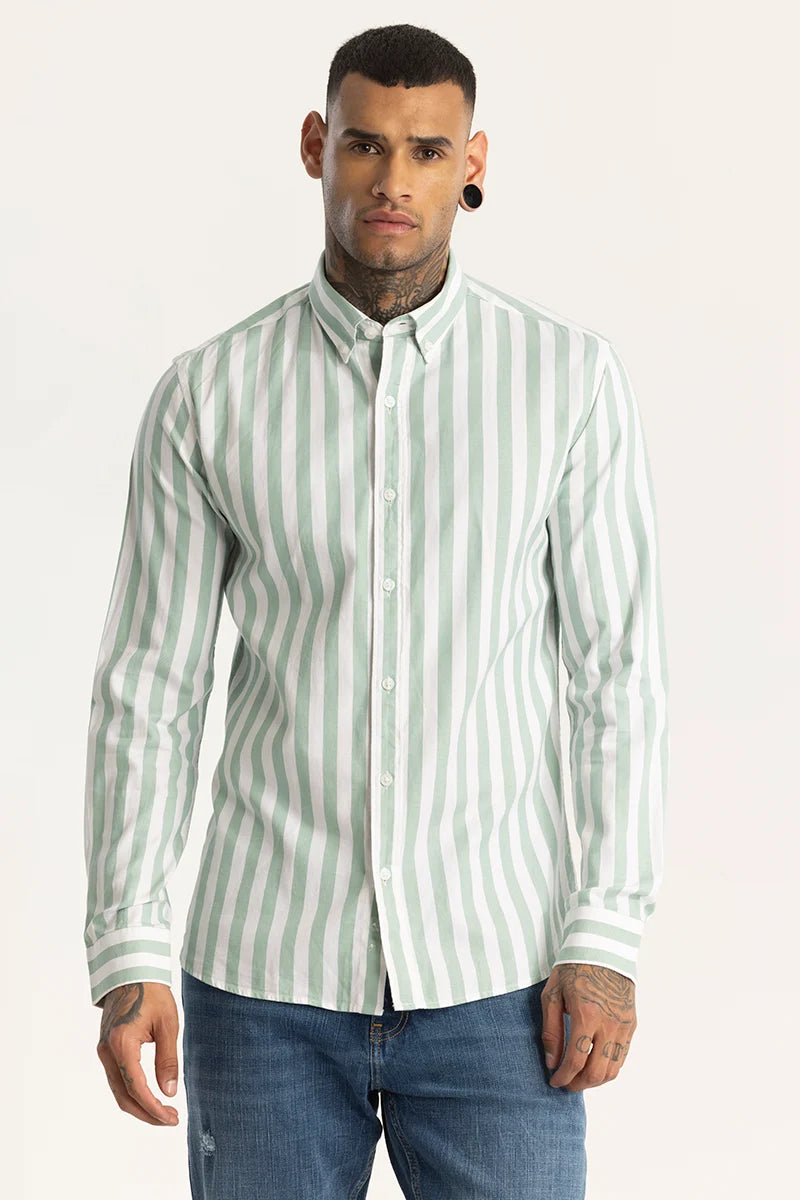 Light Green Stripes Shirt