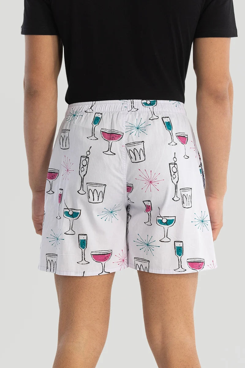 Light Grey Printed Boxers