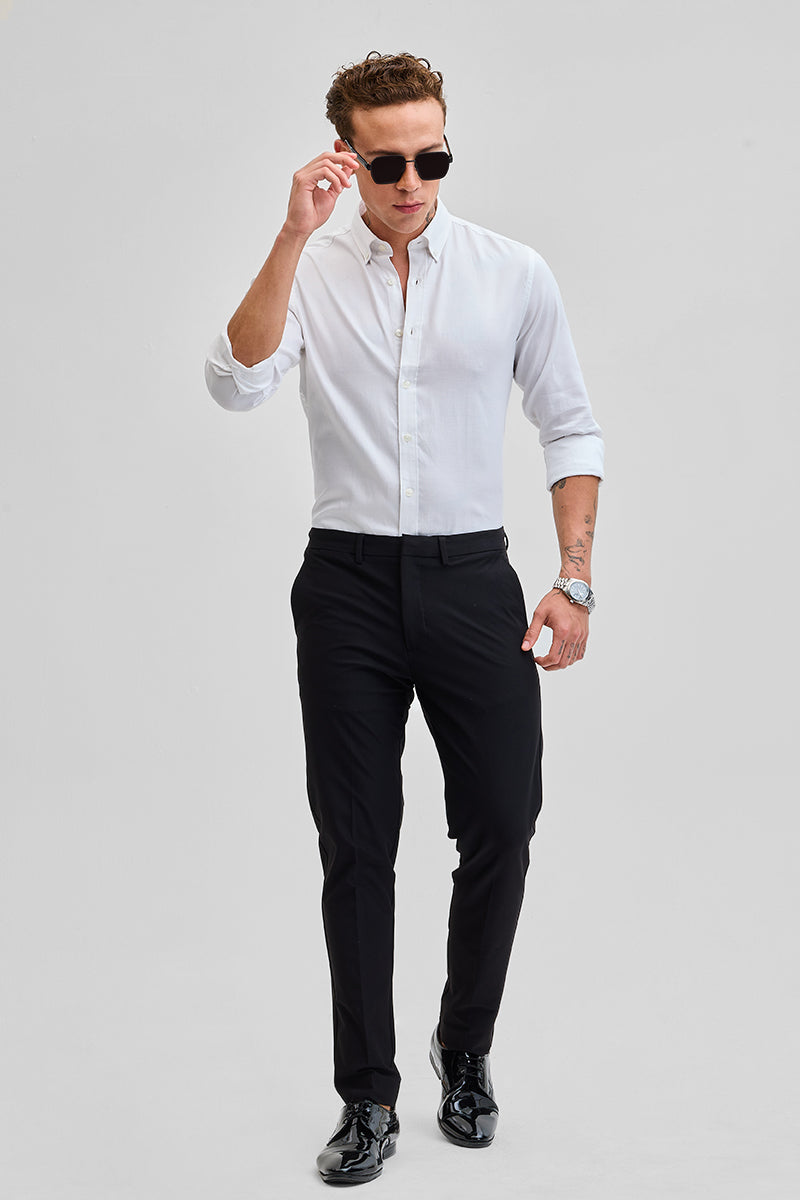 White Solid Twill Shirt